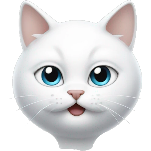 White cat with iqos in his mouth emoji