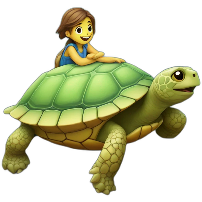 Chat sur une tortue emoji
