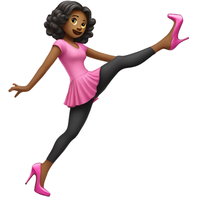 Dancing high heels girl in pink emoji