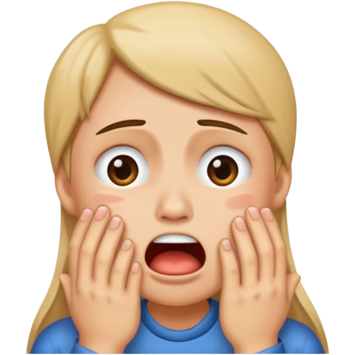 Crying loudly while begging emoji