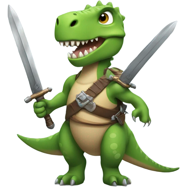 dinosaur with swords for arms emoji
