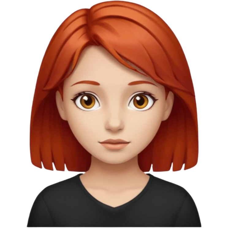 red hair girl with brown eyes  emoji