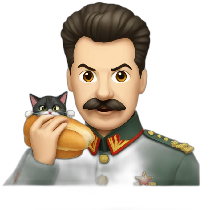 Stalin eating cat emoji