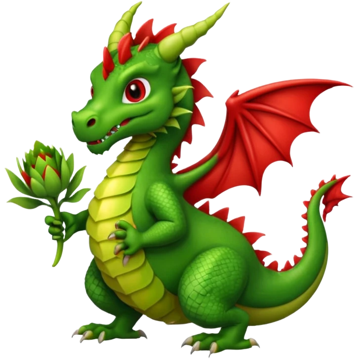 Welsh dragon wearing a smalk leek on it's chest emoji