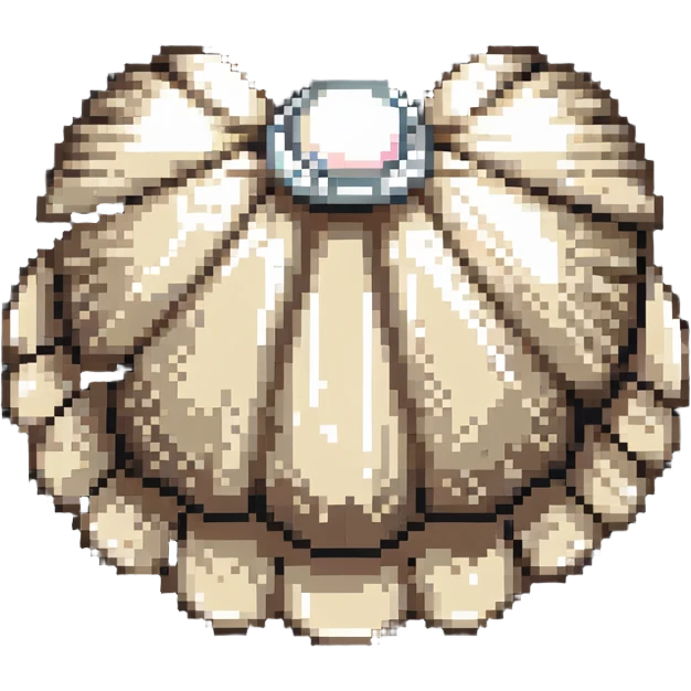 open clam shell with pearl emoji