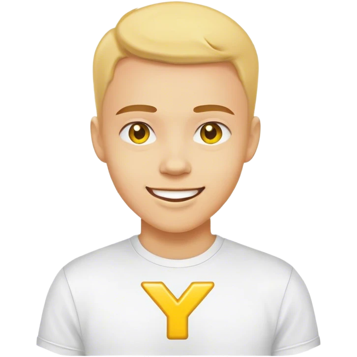 cheerful supporter with a yellow "Y" logo on their shirt emoji