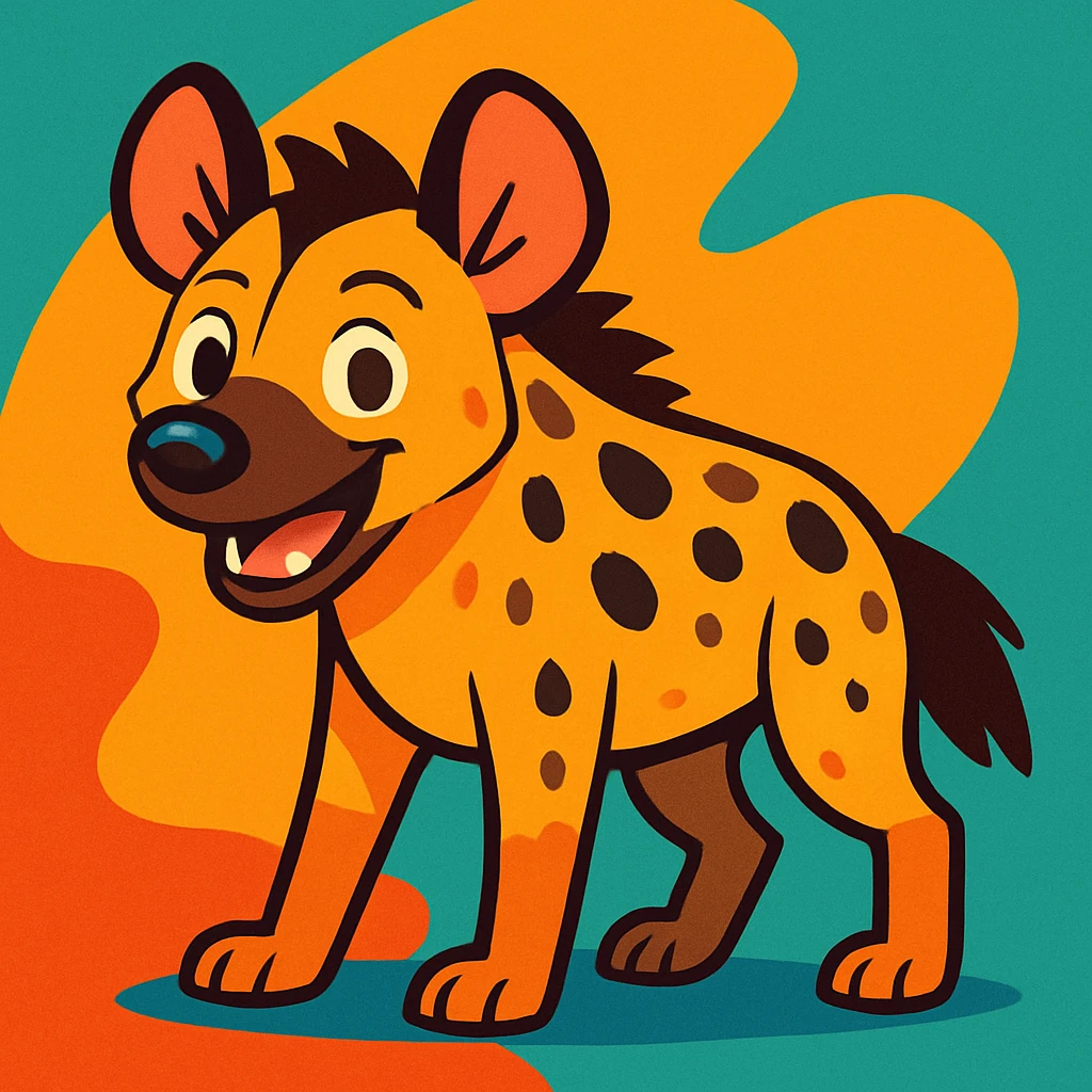hyena, vibrant cartoon style emoji