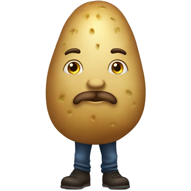 Potato with long hair emoji