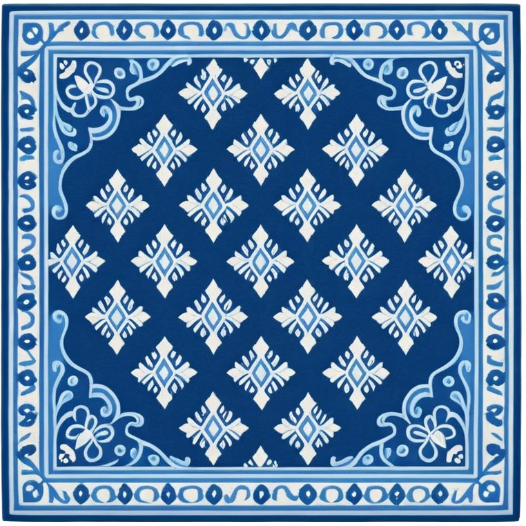 traditional patterned blue carpet emoji