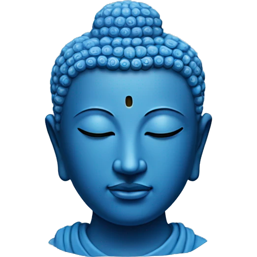 blue budha head with closed eyes emoji