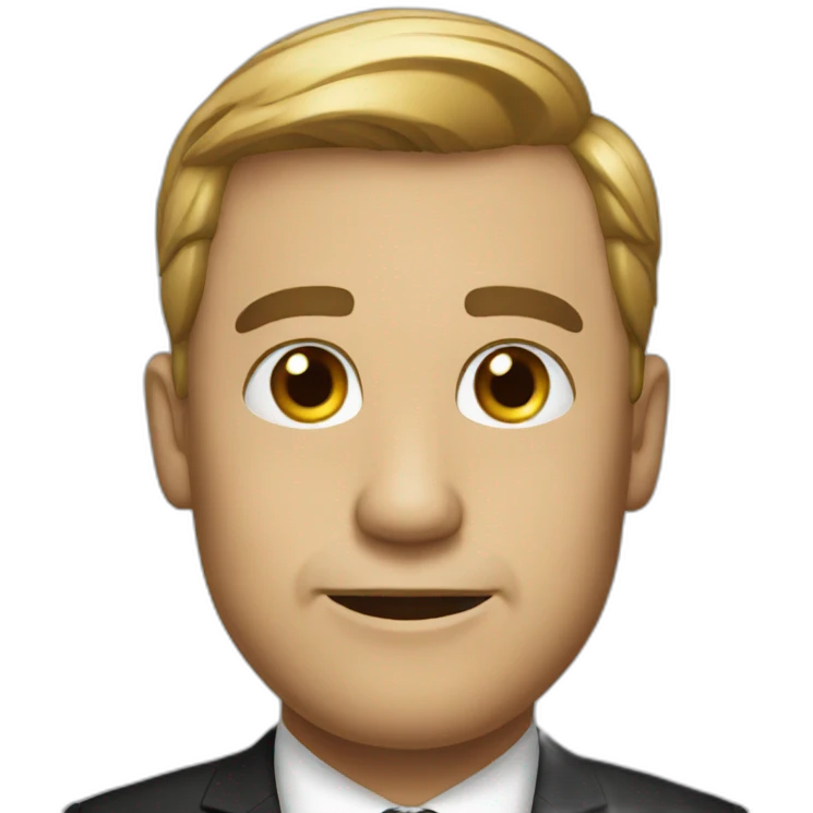 man in black tie emoji