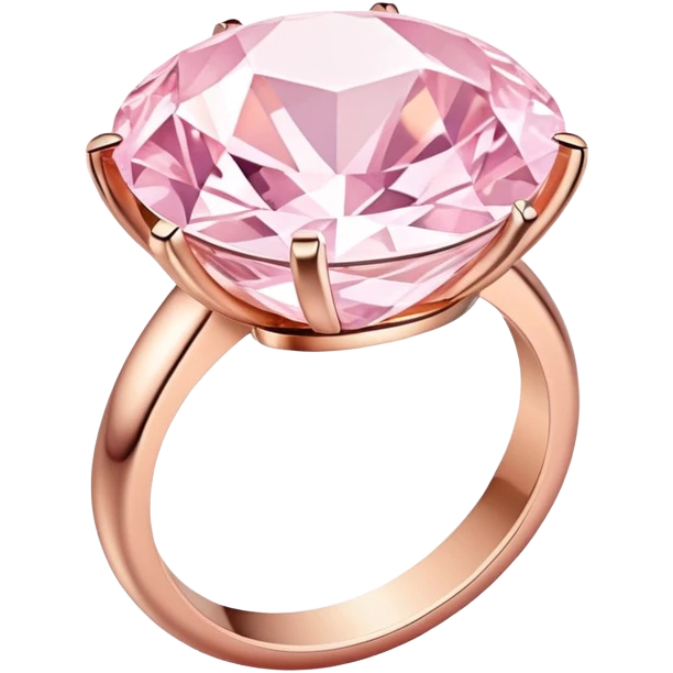 Romantic valentines Pastel pink and rose gold Diamond ring emoji
