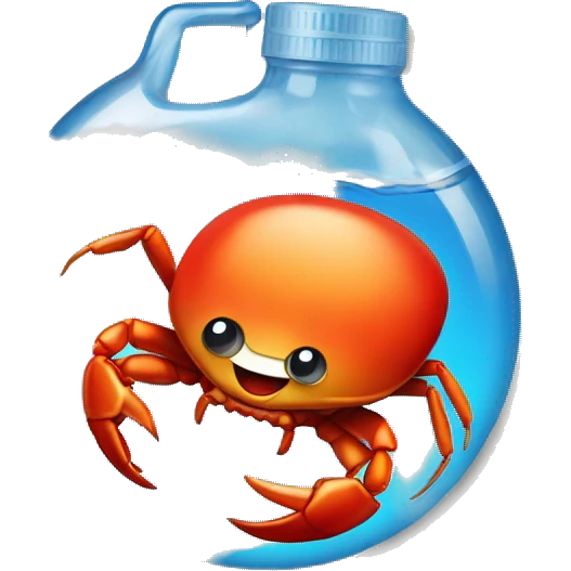 Crab with caprisun emoji