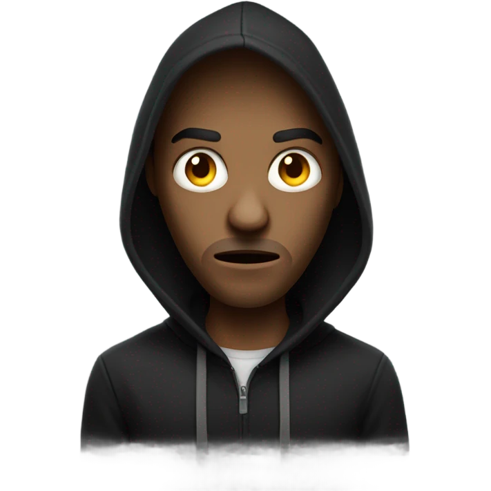Evil face with hoodie  emoji