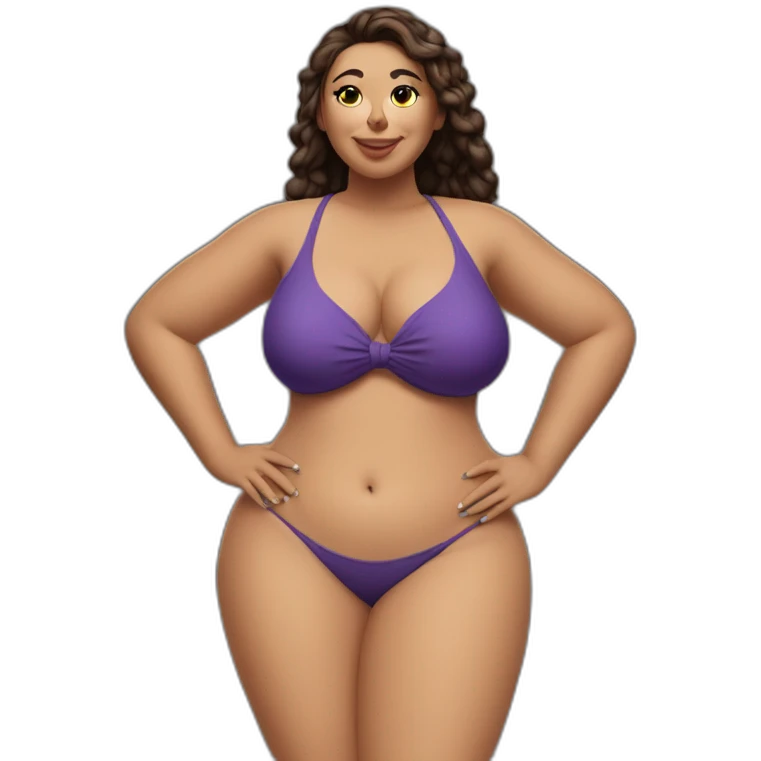 Slim-Thicc caucasian woman swimsuit posing (hourglass figure) emoji