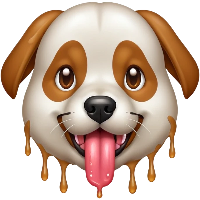 Wet dog with tongue out emoji