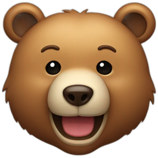 bear head smiles ambiguous emoji