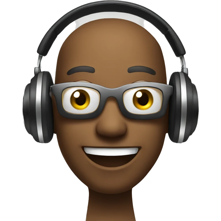 enjoing face with headphones listening to music  emoji