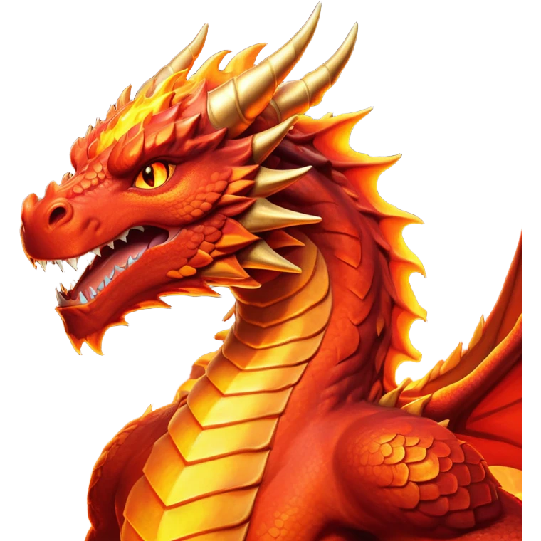 cinematic-noble-fierce-fire-dragon-portrait-emoji,-poised-and-imposing,-with-a-muscular,-scaled-body-ablaze-in-fiery-hues-of-crimson,-molten-orange,-and-molten-gold,-and-intense,-burning-eyes-that-mirror-the-heart-of-a-volcano;-rendered in detail emoji