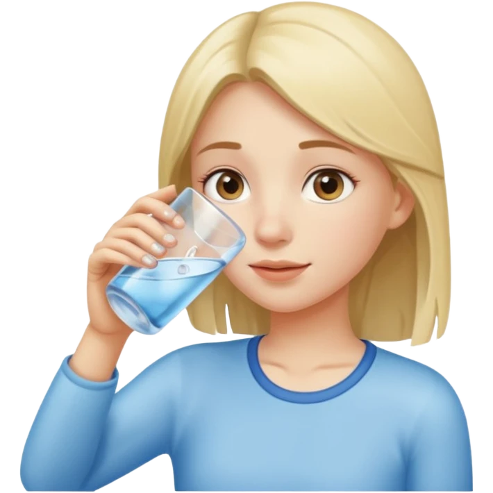 a girl drinking water emoji