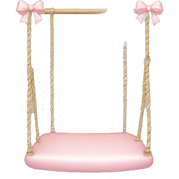 Generate an emoji of a delicate swing adorned with bows and pastel tones. emoji