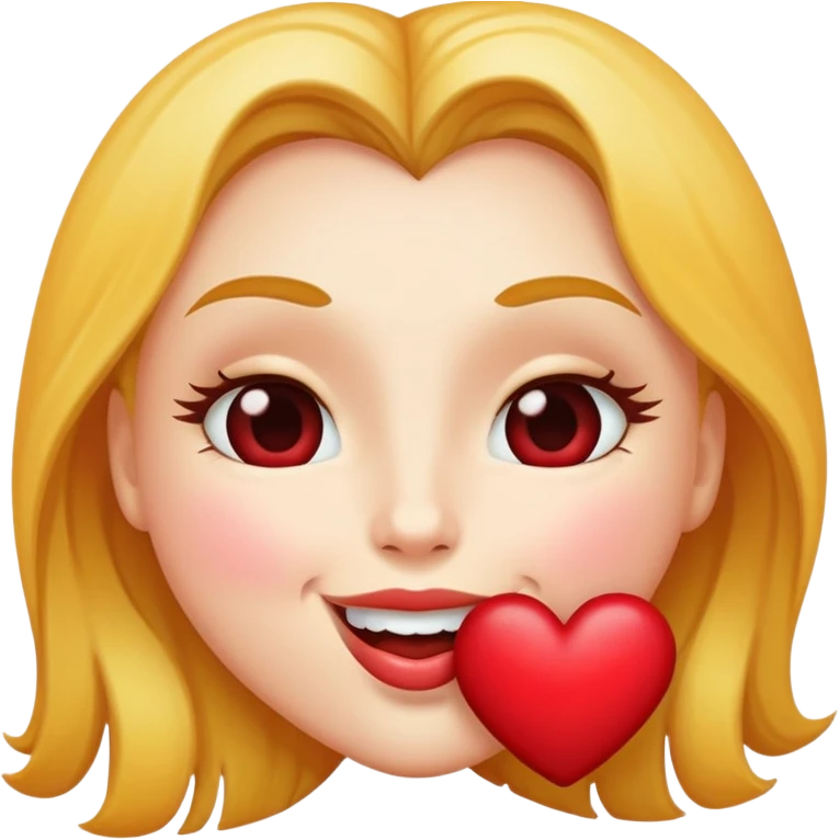 Kiss face with heart emoji