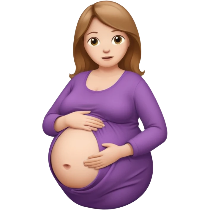 heavily pregnant woman with very very large overdue  belly emoji