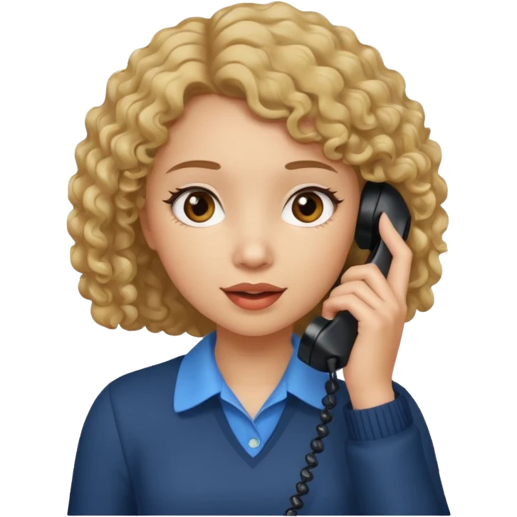 girl with light slightly curly hair talking on the phone emoji