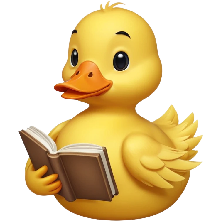 duck holding  book emoji