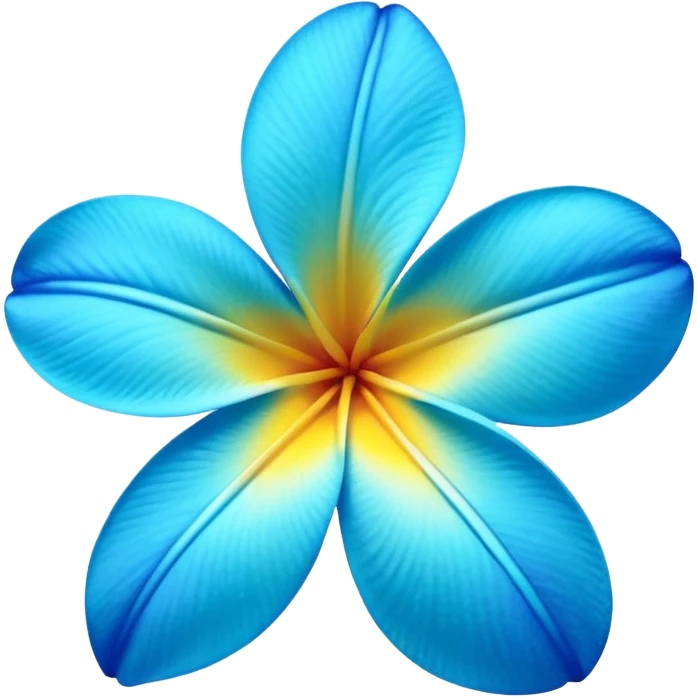 neon royal blue and cyan plumeria (no yellow) emoji