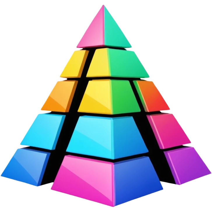 Scène Alive des daft punk en forme de pyramide illuminée et colorée. emoji