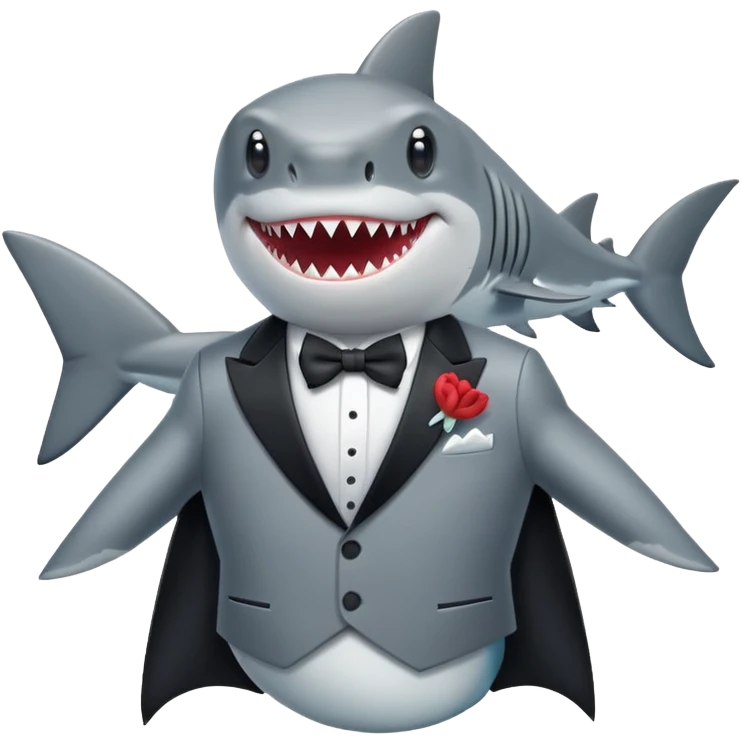 shark wearing a tuxedo emoji