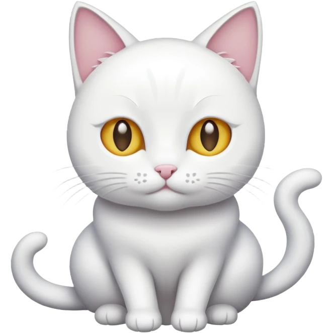 A white cat body emoji