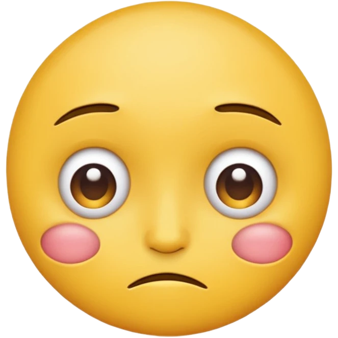 A yellow round face emoji side eye emoji