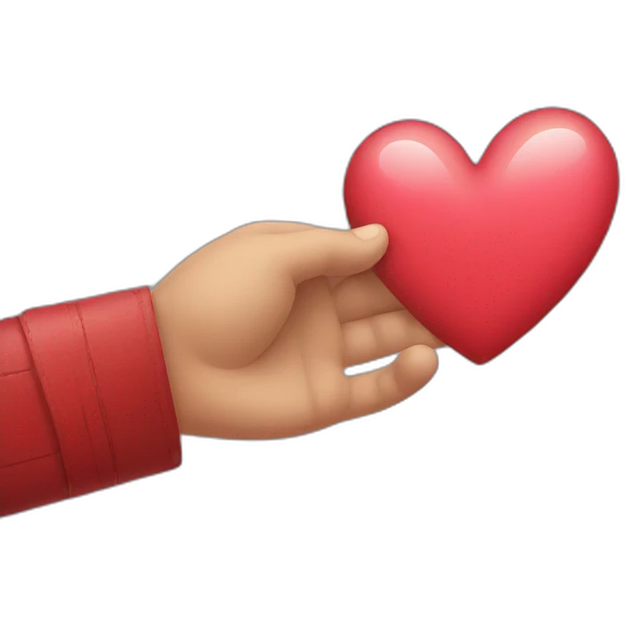 Heart made bye hand emoji