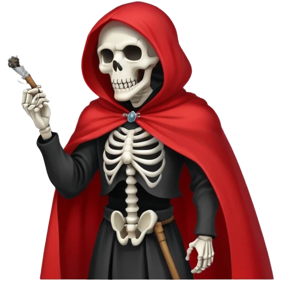 grim reaper in red cape smoking weed with loads of smoke in the air emoji
