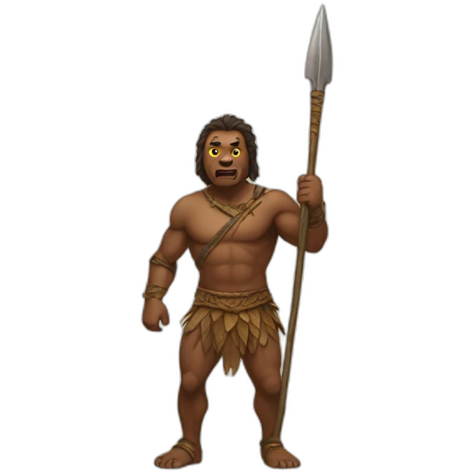 primal man with spear emoji
