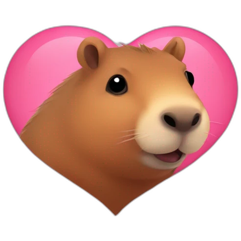 capybara loving heart emoji