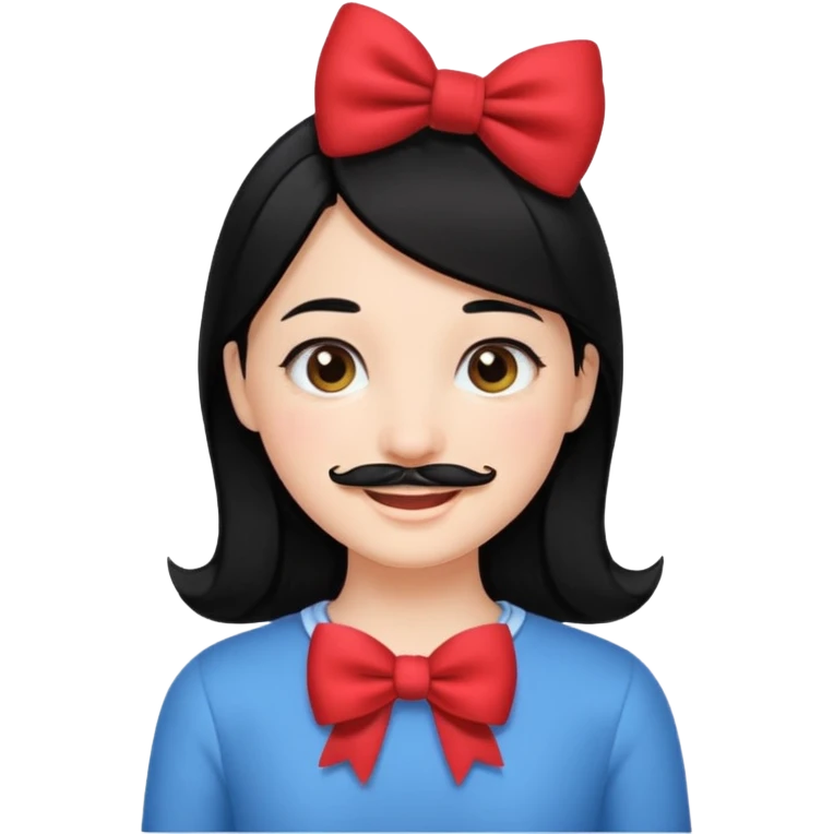 Adolf Hitler Like a girl hair with a bow  That he has black hair and a small mustache(„toothbrush) like Hitle emoji