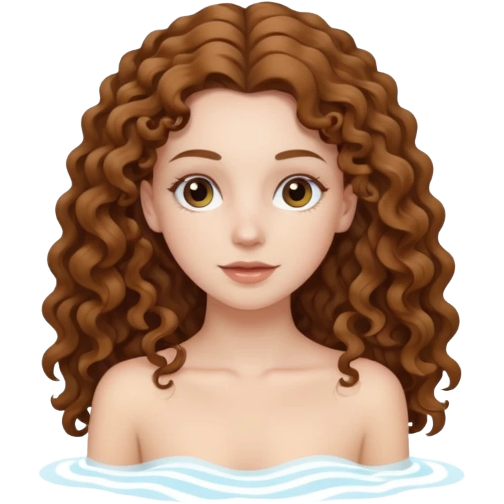 pale white girl with long brown curly hair spa day emoji
