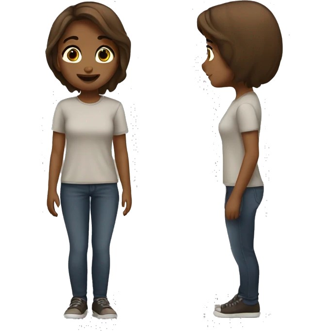 brown haired girl solo emoji