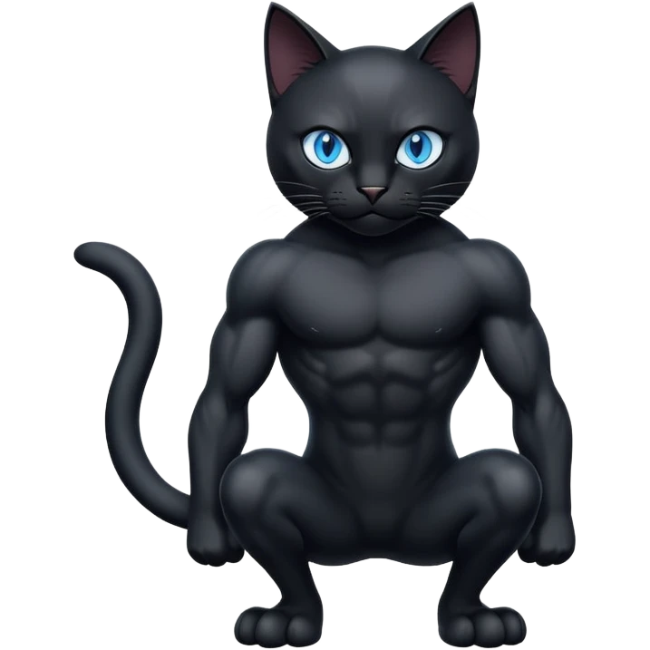 black Cats with blue eyes body emoji