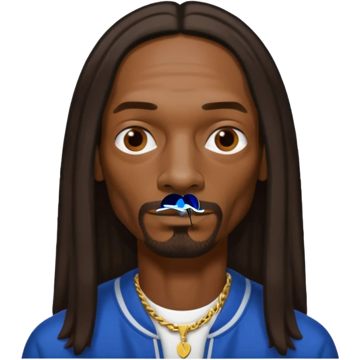 Snoop Dogg with dark brown long hair emoji