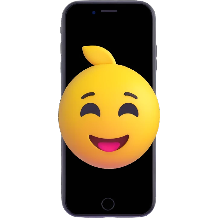 3D emoji style iPhone, simple and recognizable, no text emoji