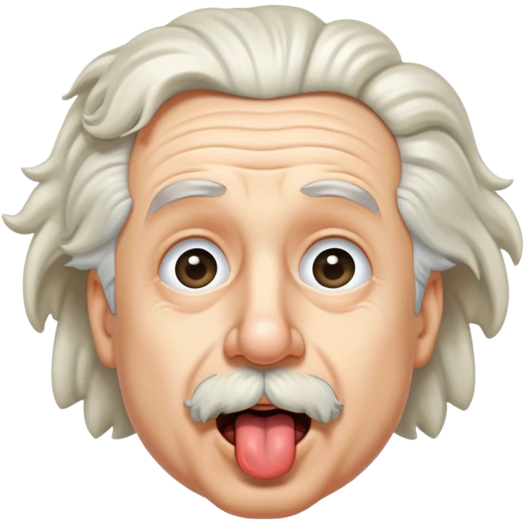 Einstein jeune qui tire la langue emoji
