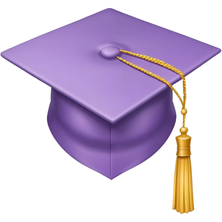 Light purple graduation cap emoji