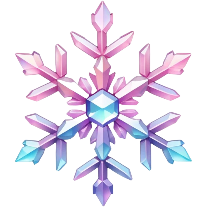Gradient iridescent Pastel Pink crystal gemstone snowflake  emoji