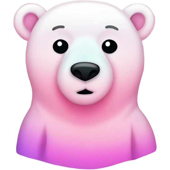 Pink ombre polar bear with glitter and no white emoji