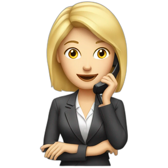 blond Woman CEO on a phone call emoji
