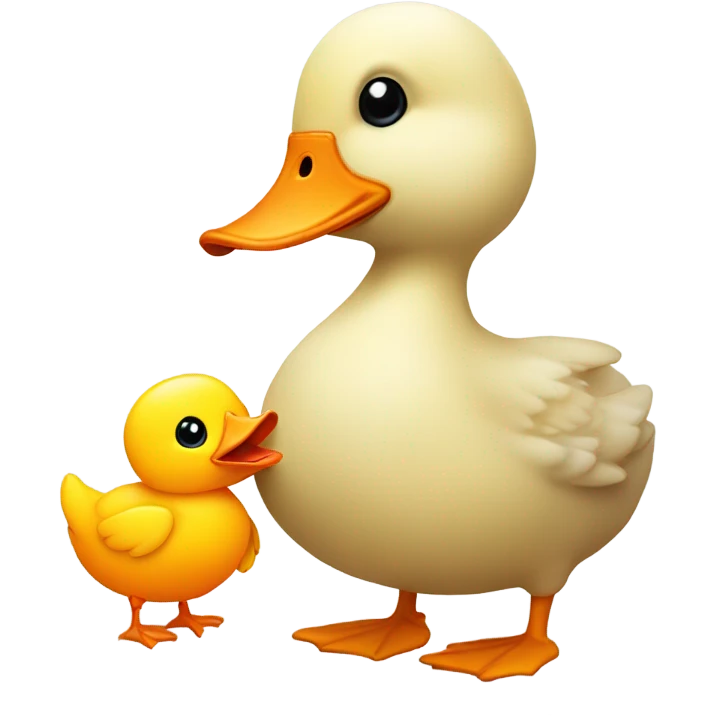 Yellow Duck eating cookie emoji